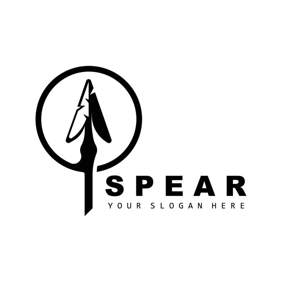 Spear Logo, Hunting Gear Design, Arrow War Weapon, Product Brand Vector