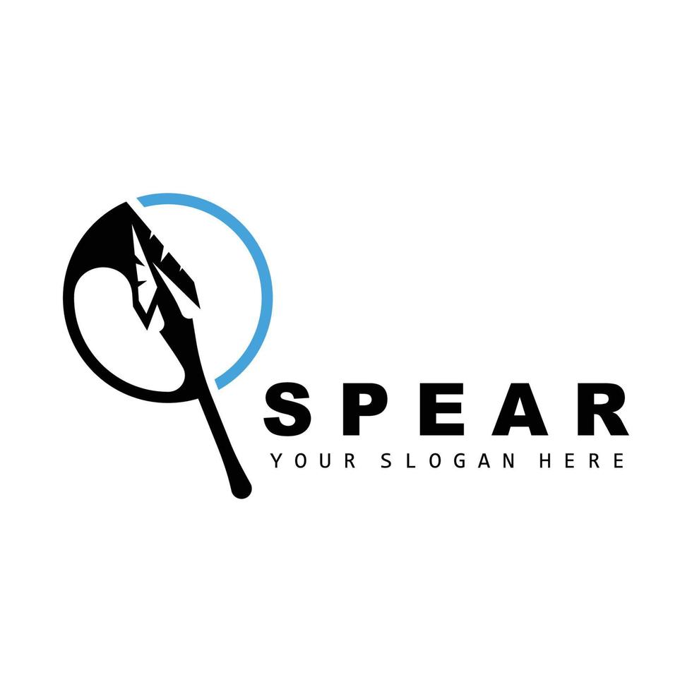 Spear Logo, Hunting Gear Design, Arrow War Weapon, Product Brand Vector