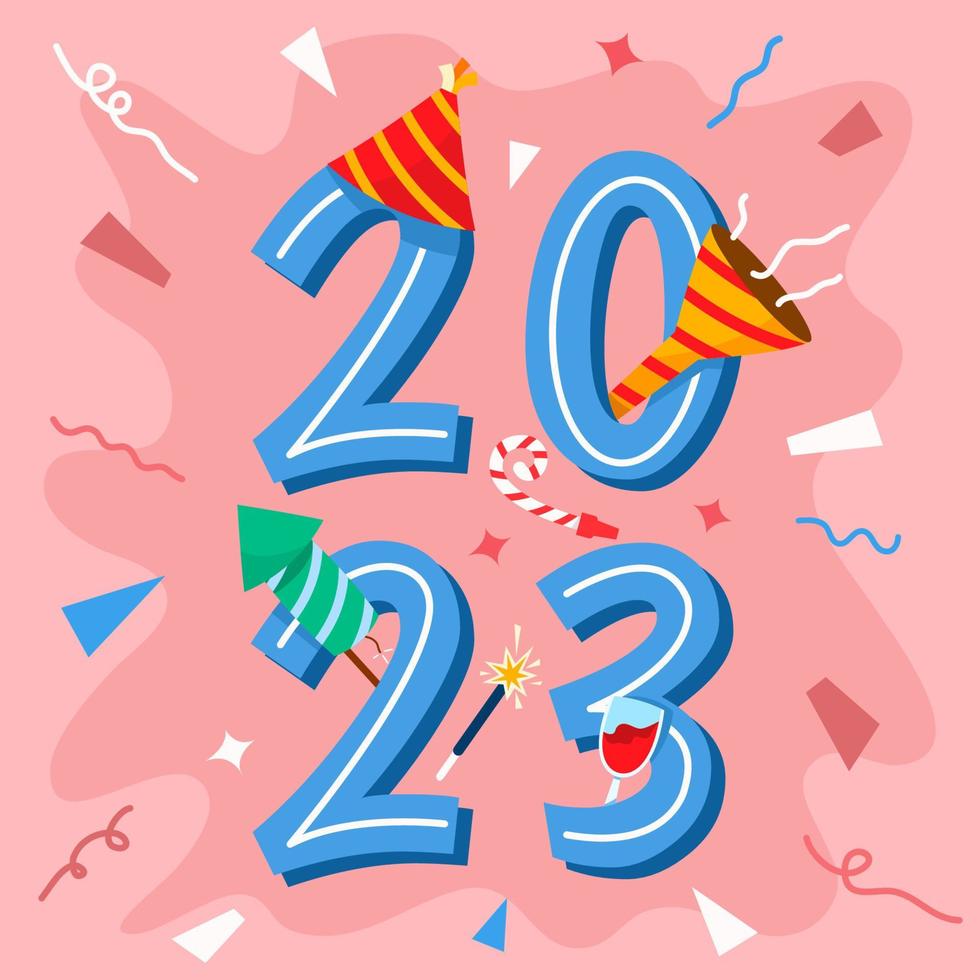 Numbers Of New Year vector