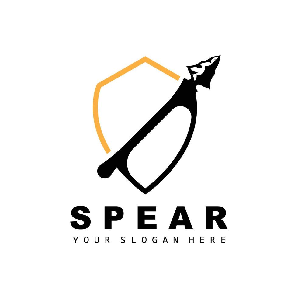 Spear Logo, Hunting Gear Design, Arrow War Weapon, Product Brand Vector