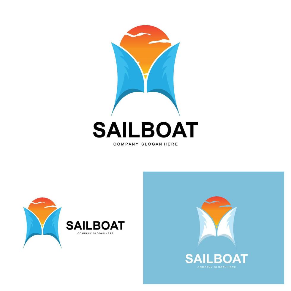 Sailboat Logo Design, Fishing Boat Illustration, Fishing Boat Company