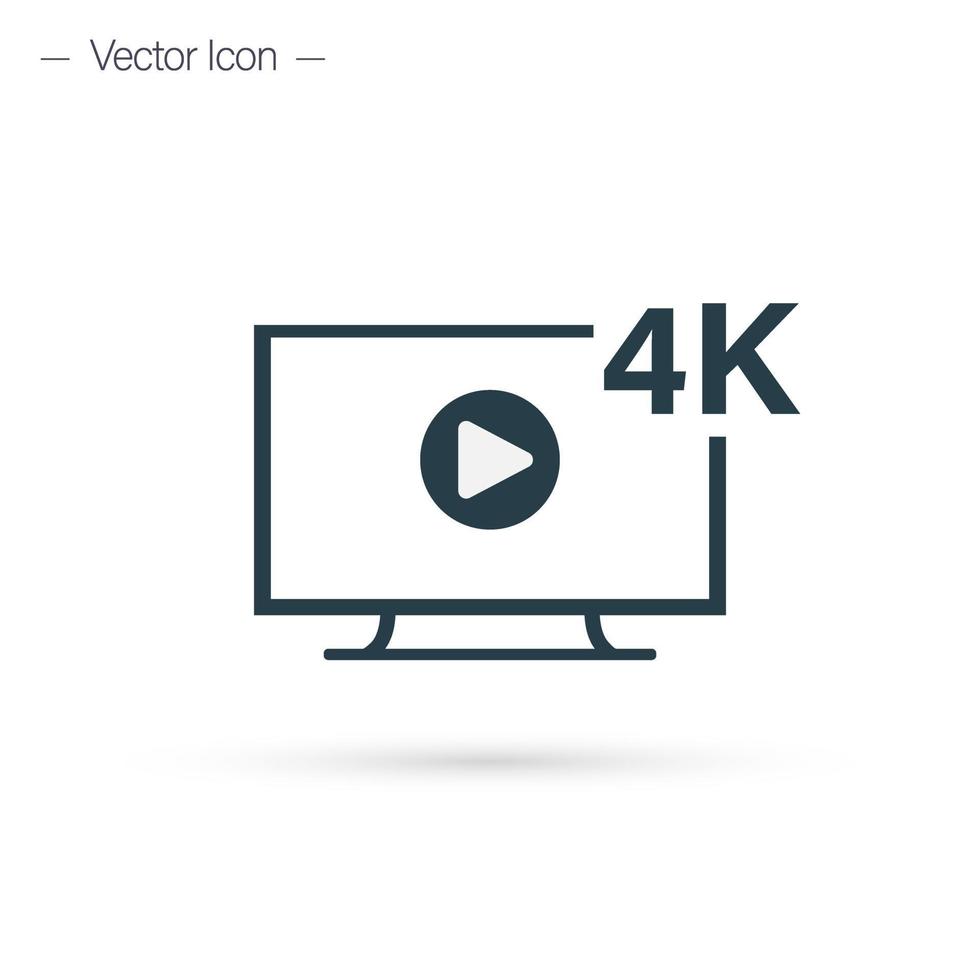 Icono de tv de pantalla ultra hd de 4k. ilustración vectorial aislada vector