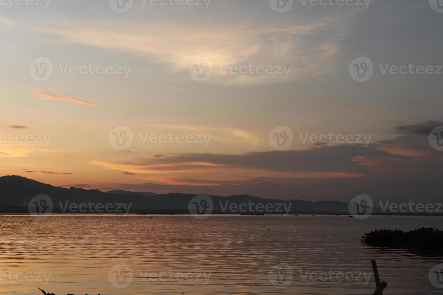 Beautiful lake in the afternoon photo