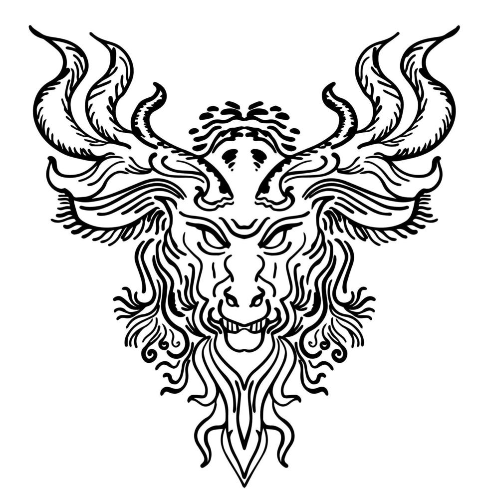 ilustración de diseño contorno de cabeza de ciervo vector