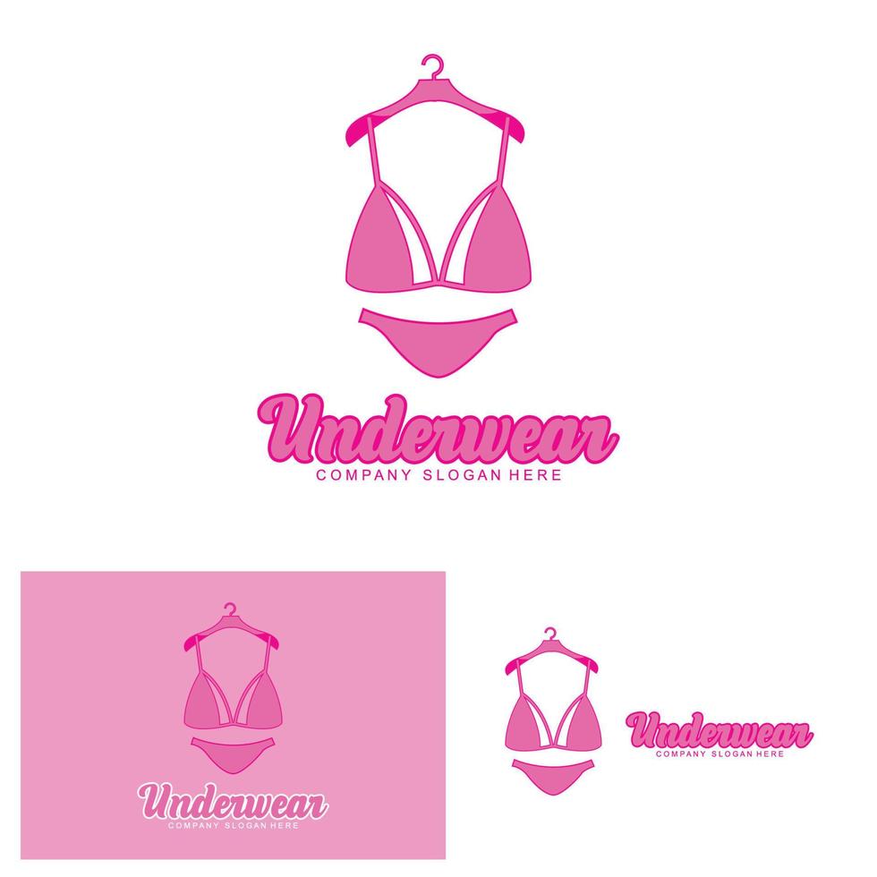 logotipo de ropa interior, vector de sujetador femenino, diseño de moda femenina