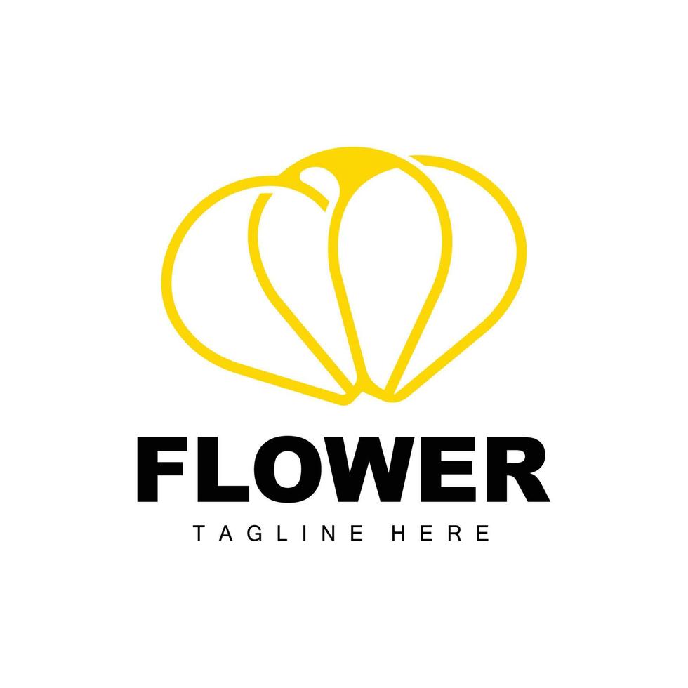 logotipo de flor, diseño de jardín de flores con marca de producto de vector de estilo simple, cuidado de la belleza, natural