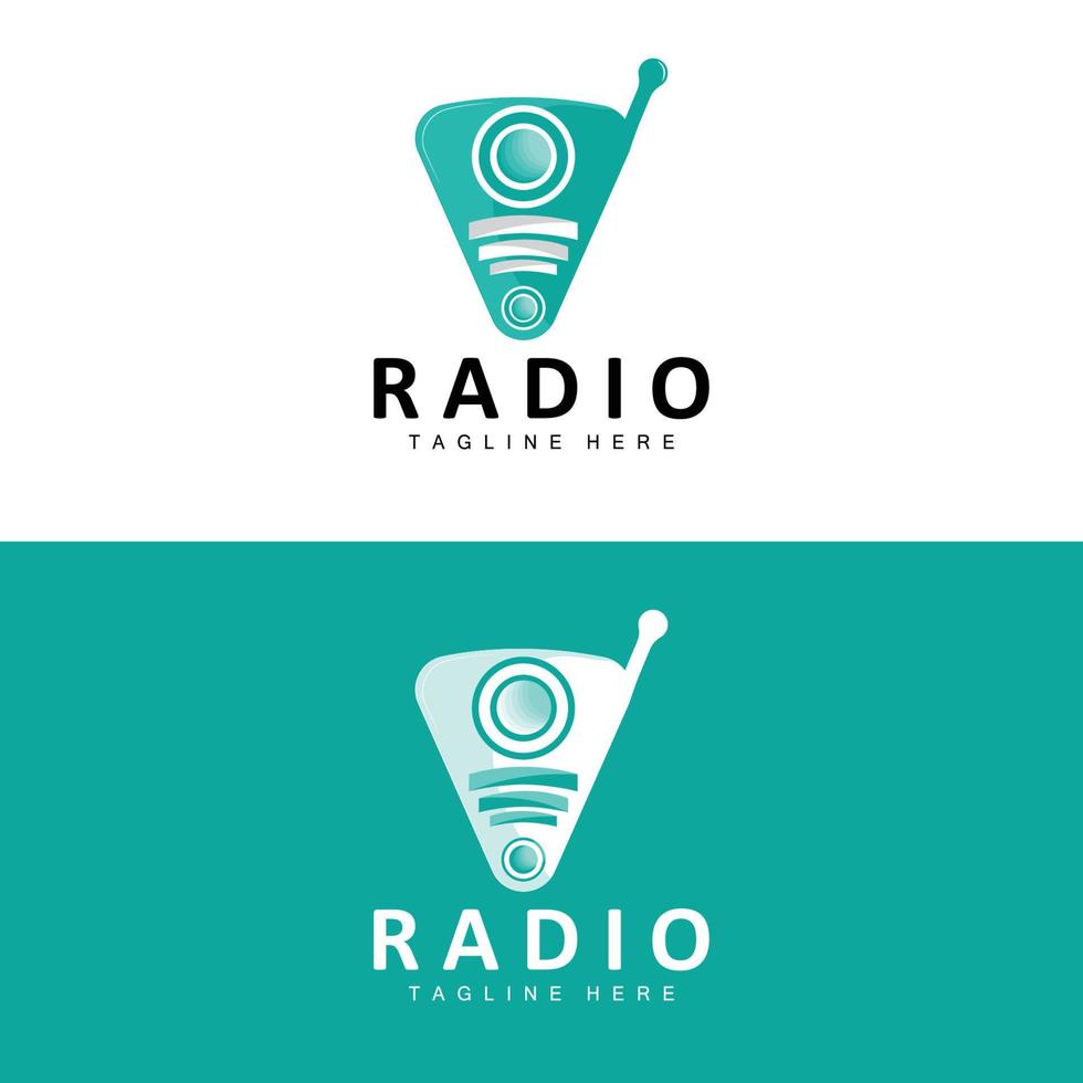 Coffee Radio Logo, Podcast Radio Design, Coffee Icon, Coffee Cafe Logo Product Brand Vector