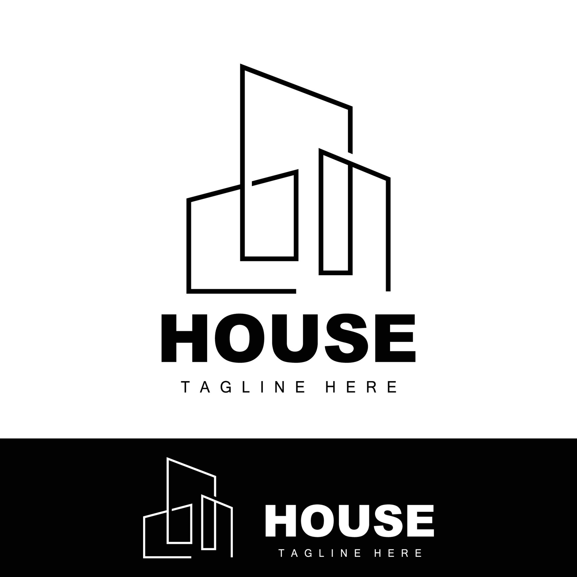 House Logo, Simple Building Vector, Construction Design, Housing, Real ...