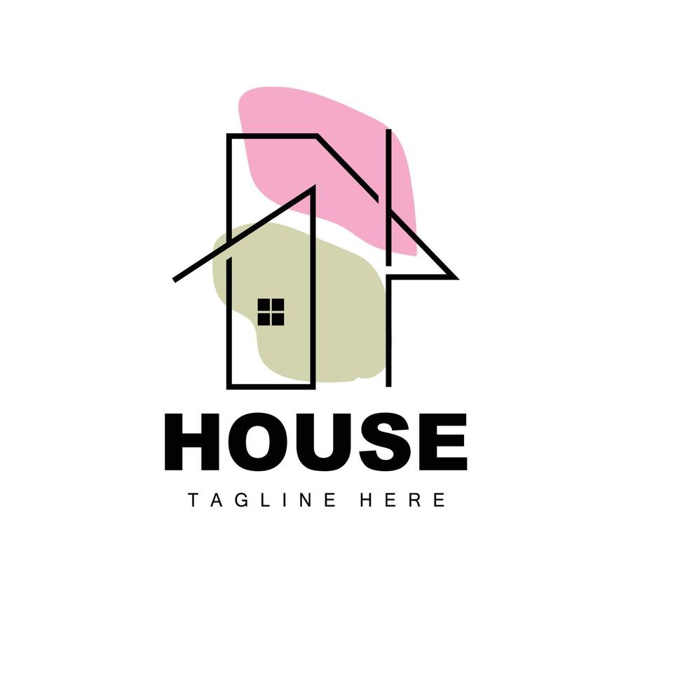 House Logo, Simple Building Vector, Construction Design, Housing, Real Estate, Property Rental vector