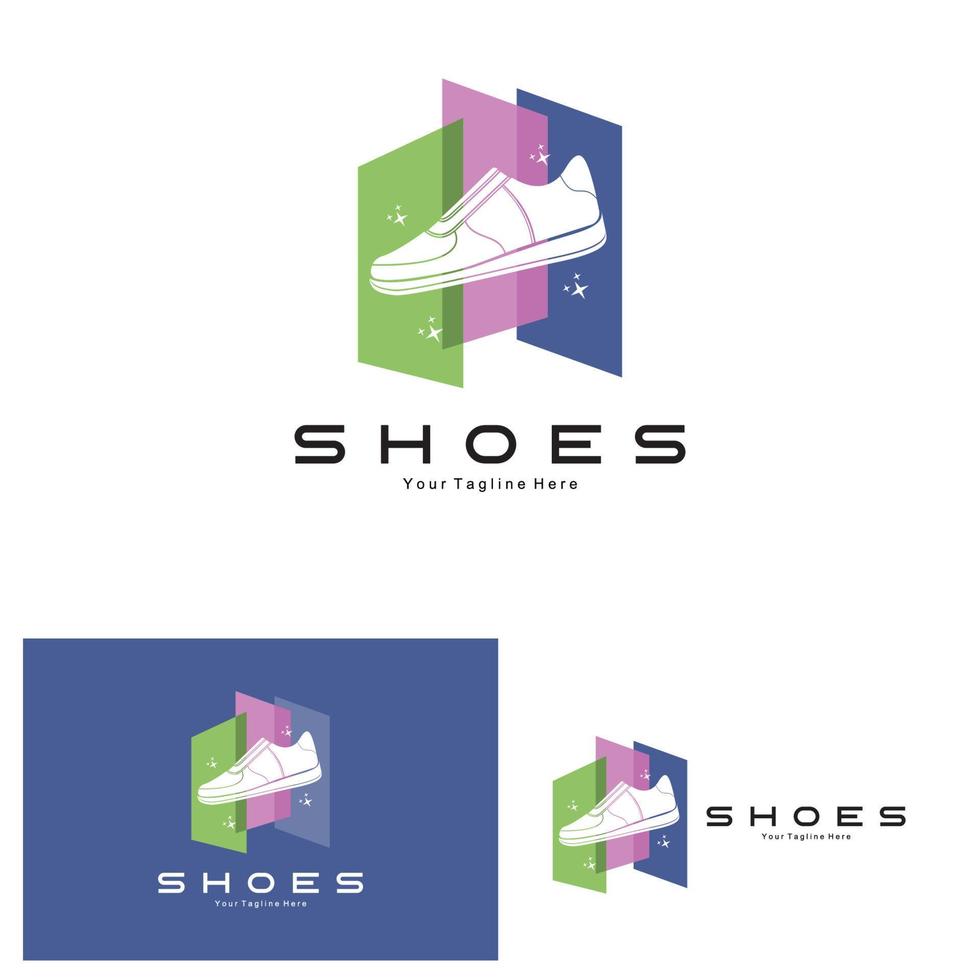 zapatillas de deporte diseño de logotipo, ilustración vectorial de calzado juvenil de tendencia, concepto funky simple vector