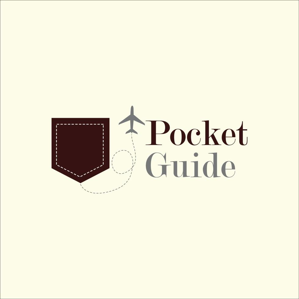 Pocket Guide logo of travel and travel agency vector