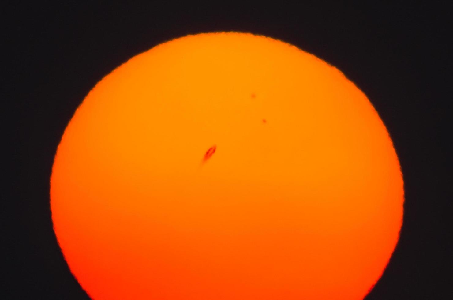 large sun and sunspot photo