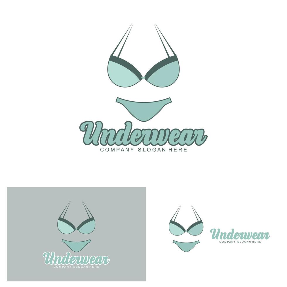 logotipo de ropa interior, vector de sujetador femenino, diseño de moda femenina