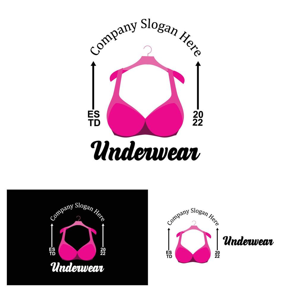 logotipo de ropa interior, vector de sujetador femenino, diseño de moda femenina