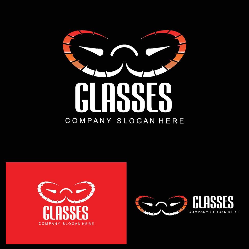 logotipo de gafas, vector de aspecto de moda, diseño para tienda de ropa, tienda de gafas, salón de ojos para el cuidado de los ojos