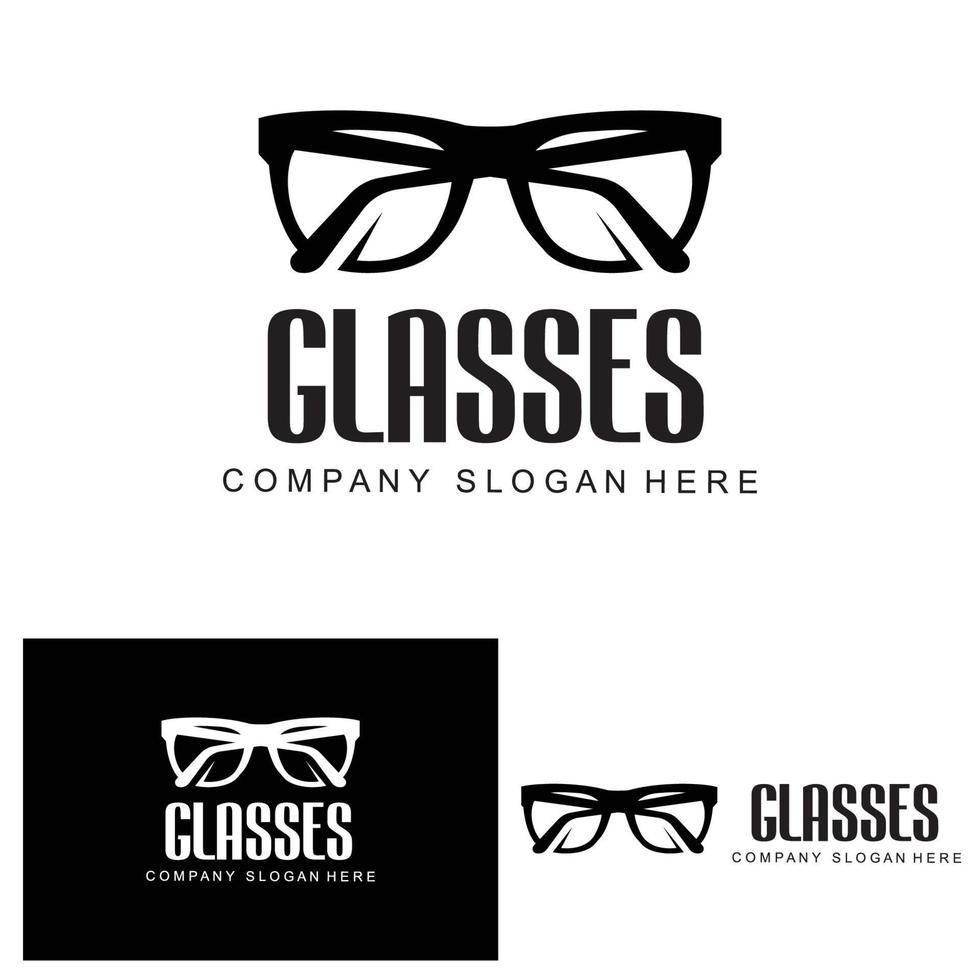 logotipo de gafas, vector de aspecto de moda, diseño para tienda de ropa, tienda de gafas, salón de ojos para el cuidado de los ojos