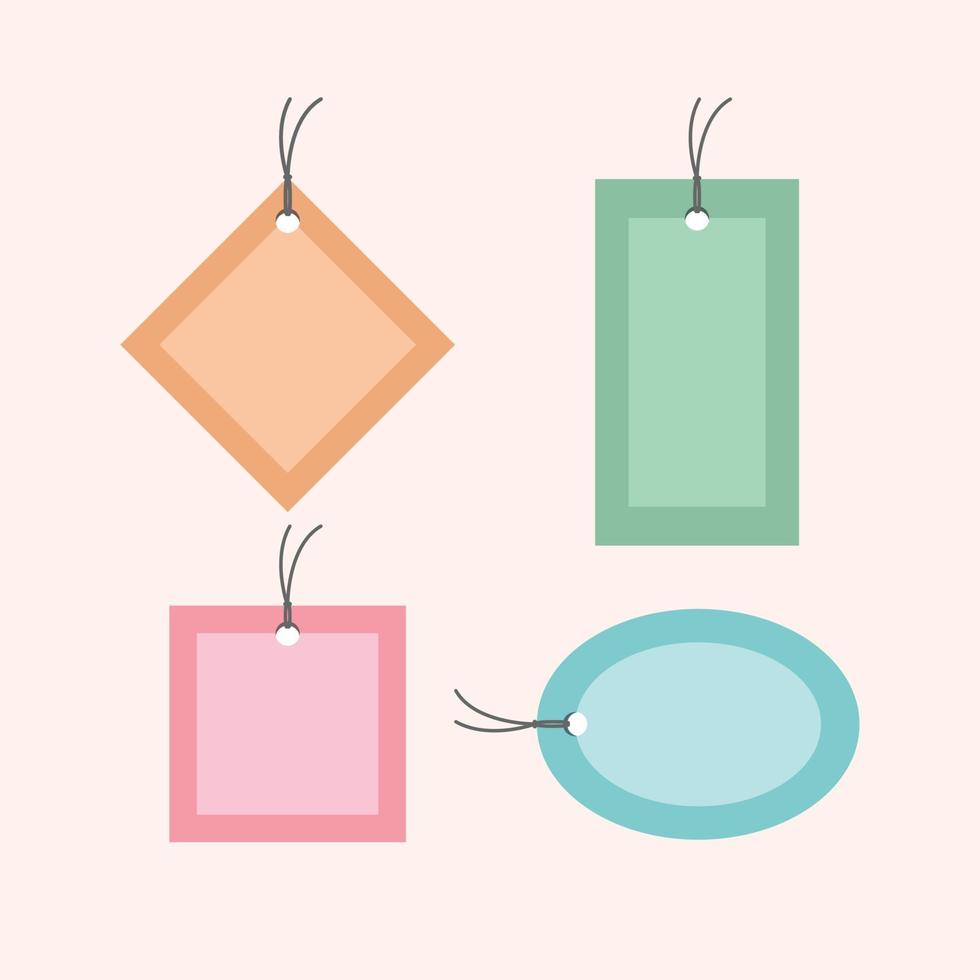 Price tag and label with different shape and color vector illustration