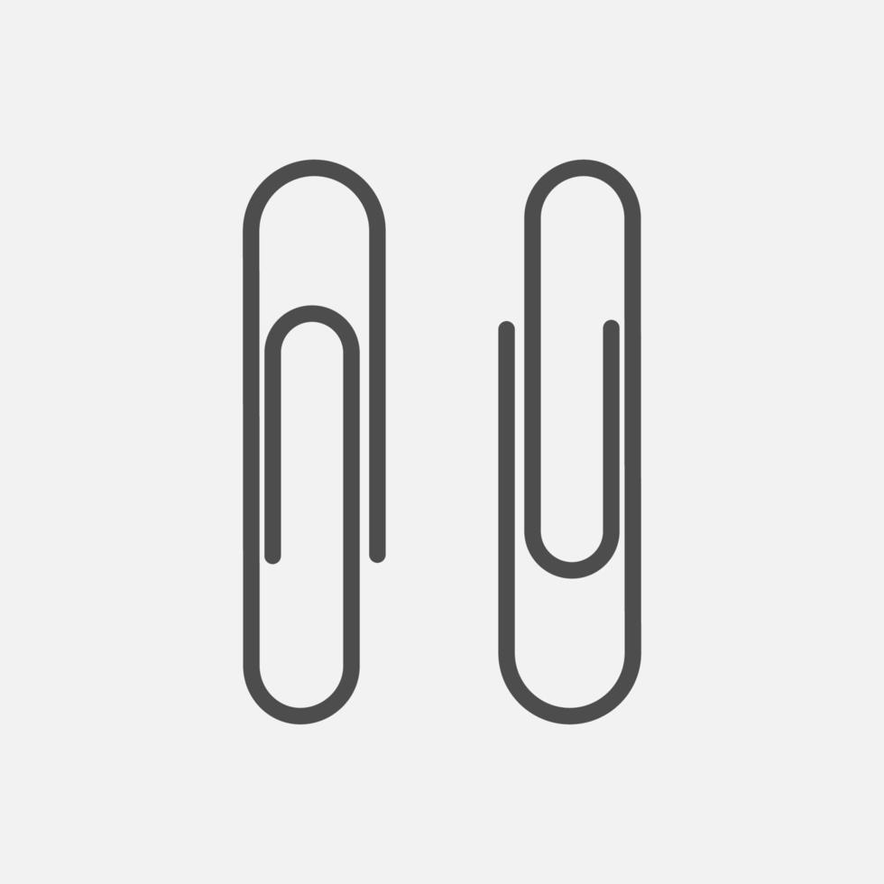 Simple paper clip icon isolated flat design vector illustration.