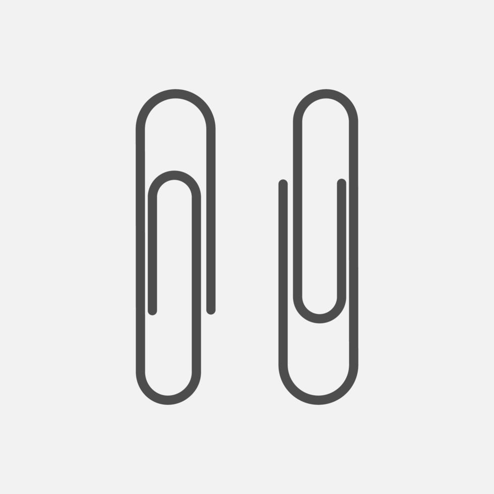 Simple paper clip icon isolated flat design vector illustration.