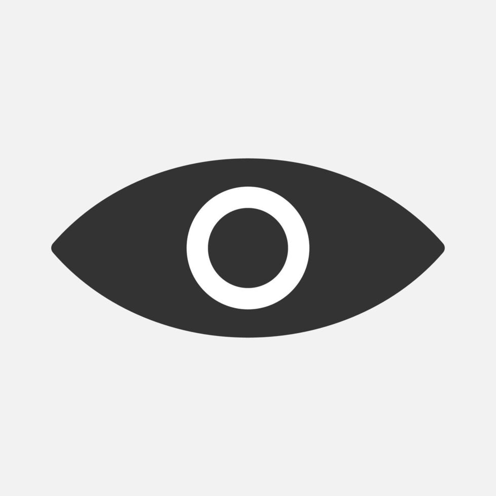 Eye icon isolated flat design vector illustration.