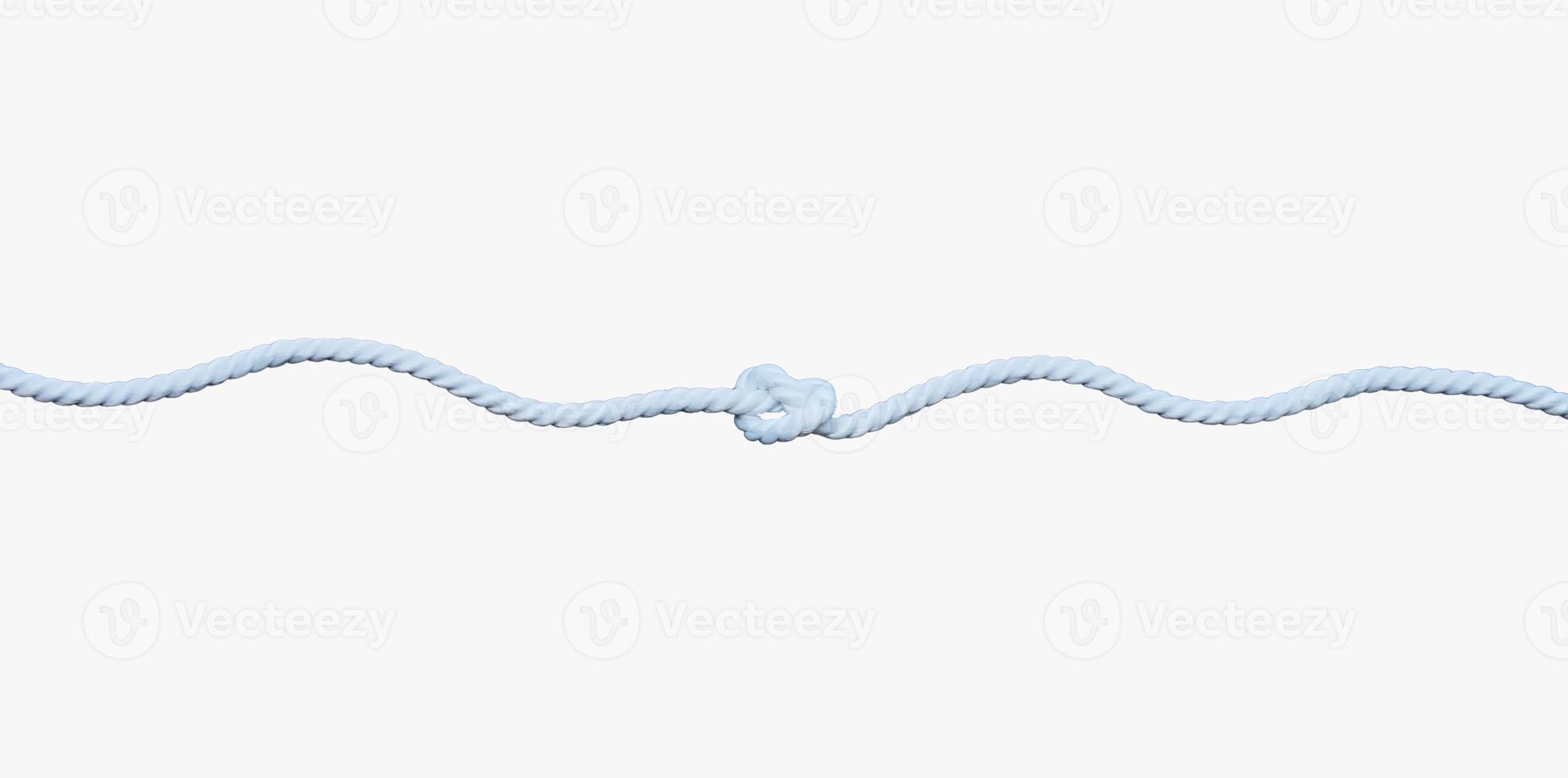 White rope with knot for frame design element photo