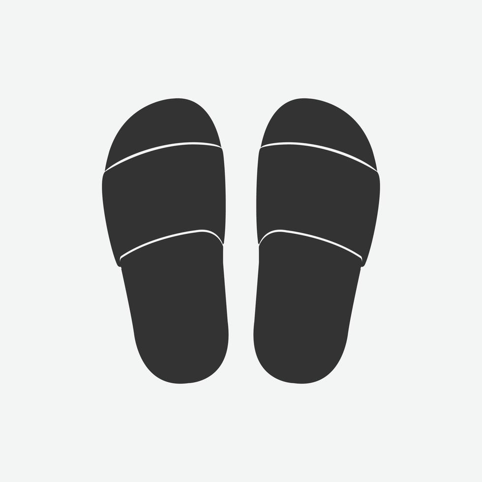 Pair of slippers, flip flops sandal isolated flat design vector illustration