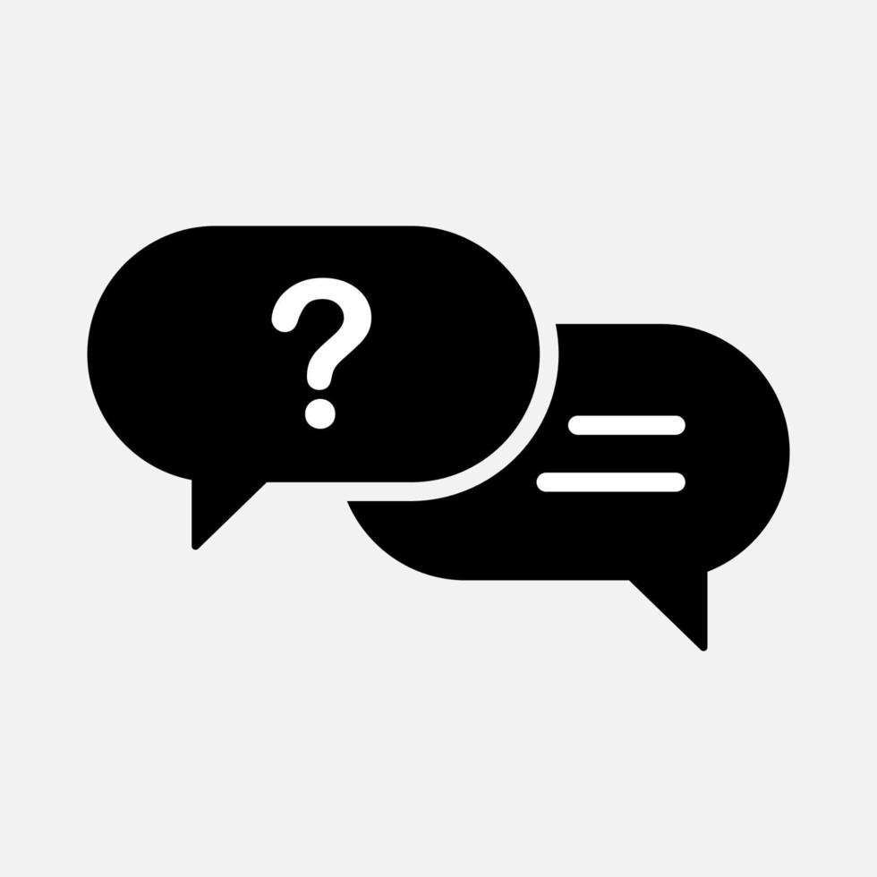 Q and A speech bubble icon isolated flat design vector illustration.