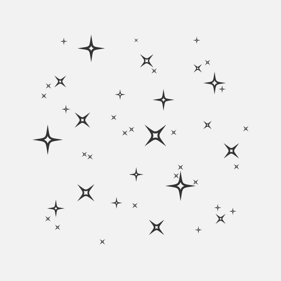 Stars on sky icon isolated flat design vector illustration.