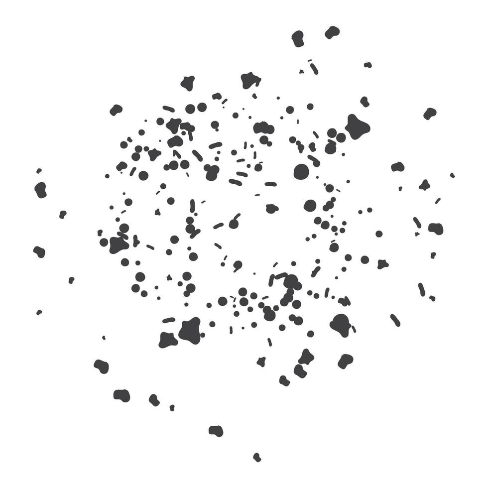 puntos de grunge de aerosol negro o ilustración de vector de puntos dispersos.