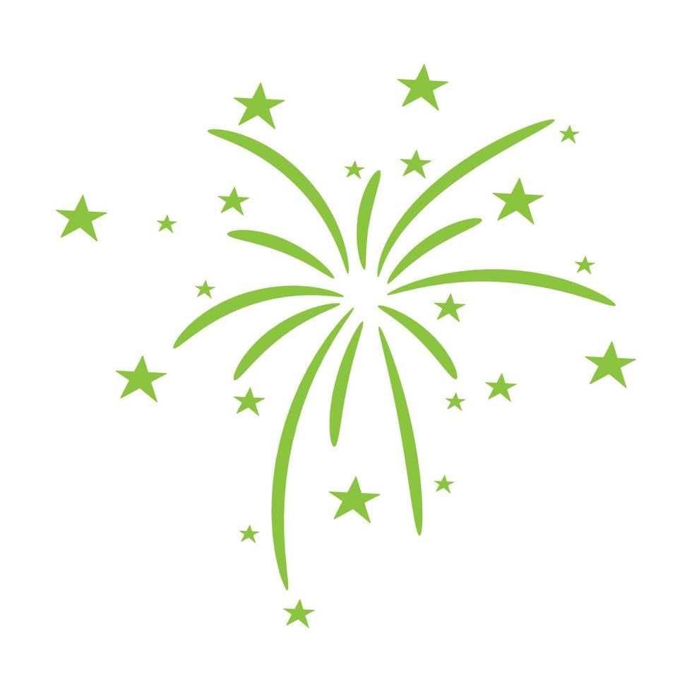 Bursting firework with stars and sparks isolated vector illustration.