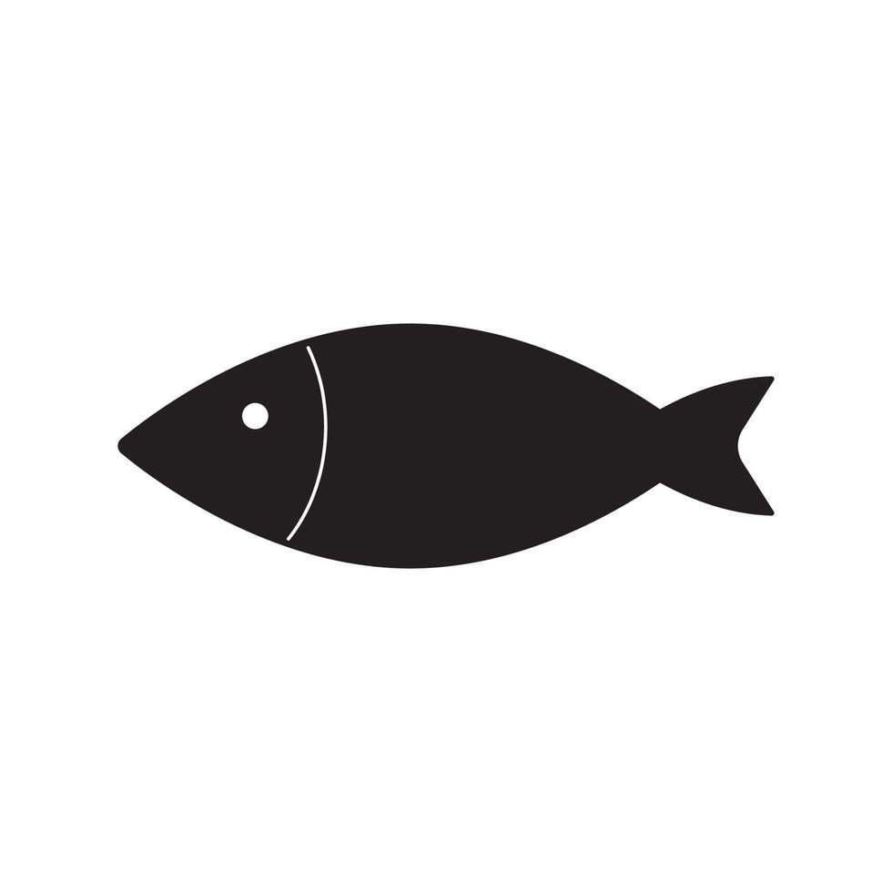 icono de pescado aislado ilustración vectorial de diseño plano vector