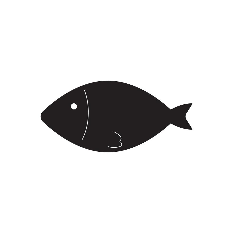 Fish icon isolated flat design vector illustration