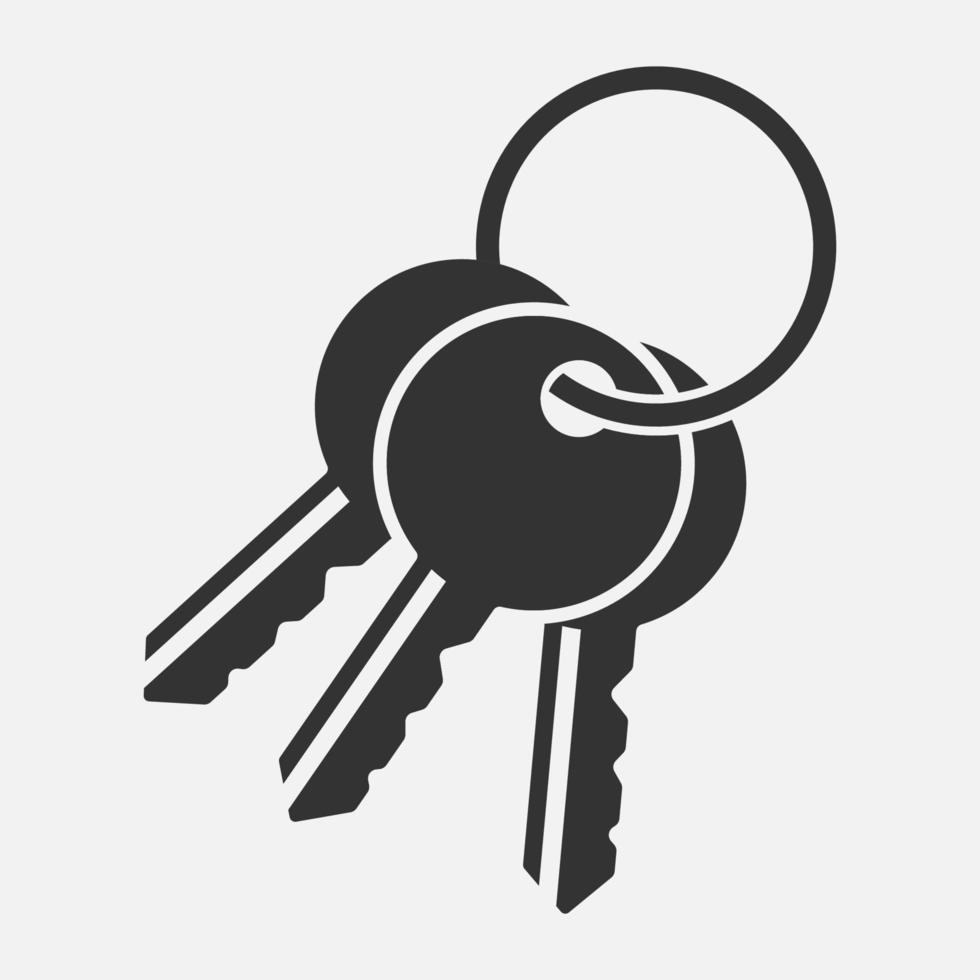 Keys Icon isolated flat design vector illustration.