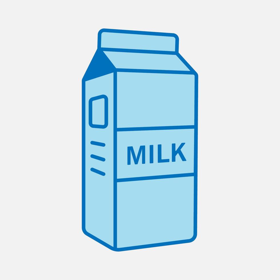Blue color milk package icon isolated flat design vector illustration.
