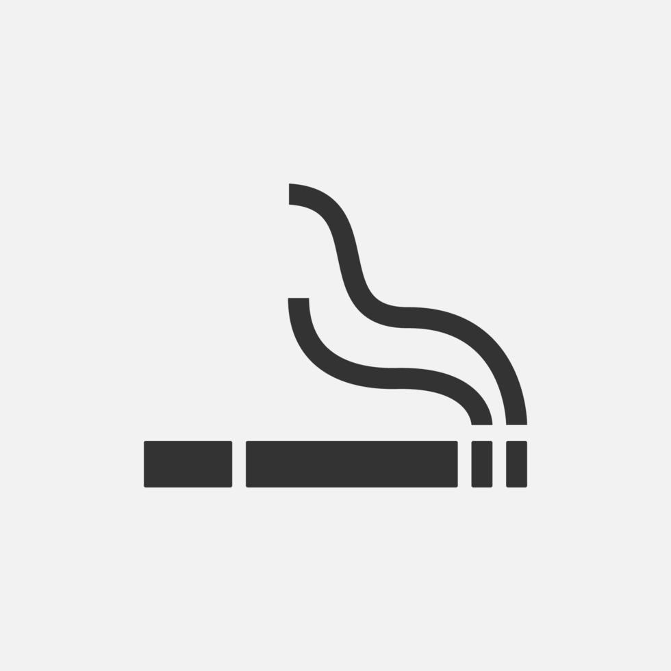 fumar icono aislado diseño plano vector ilustración.