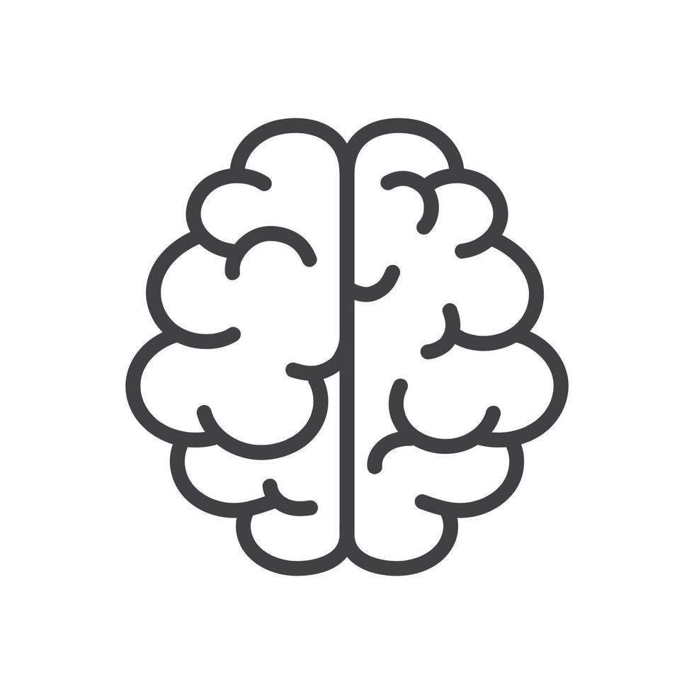 cerebro icono diseño plano aislado vector ilustración.