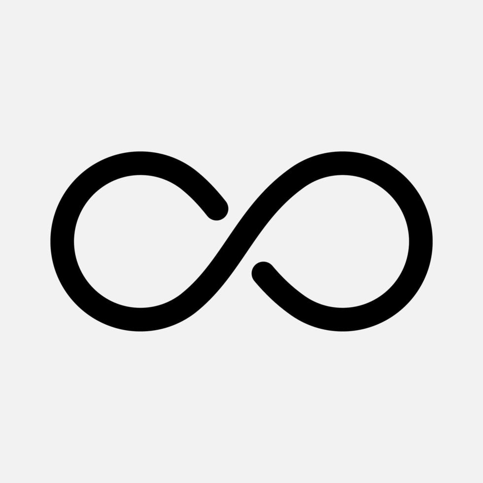 Infinity icon isolated flat design vector illustration.