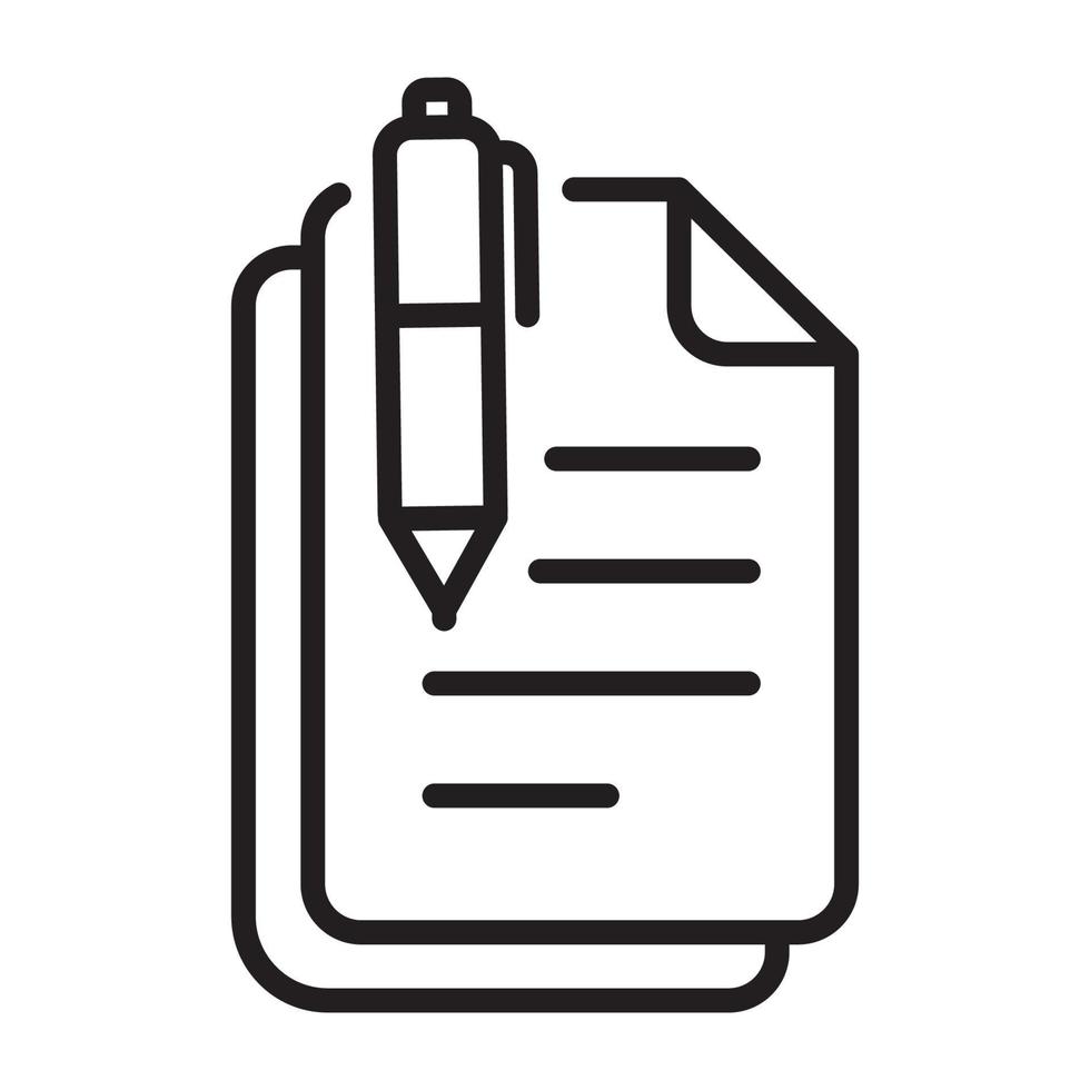 Paper with pen icon isolated flat design vector illustration. 16267804