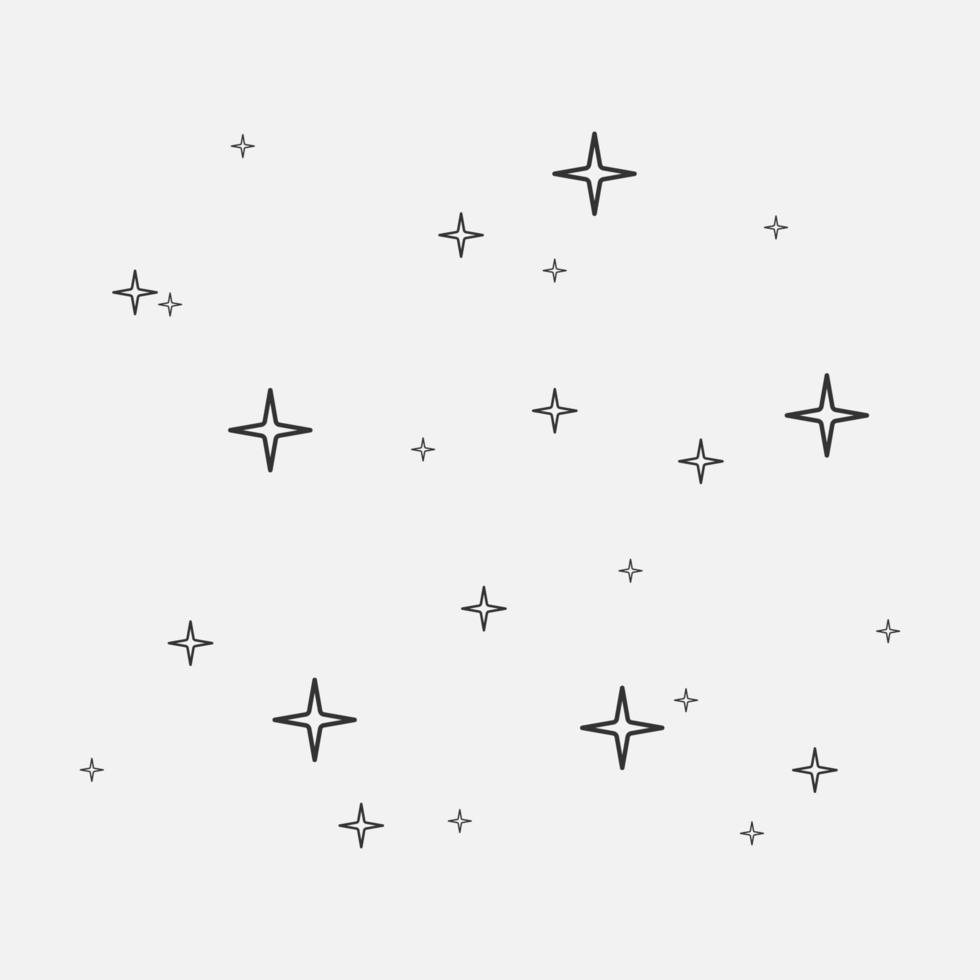 Stars on sky icon isolated flat design vector illustration.