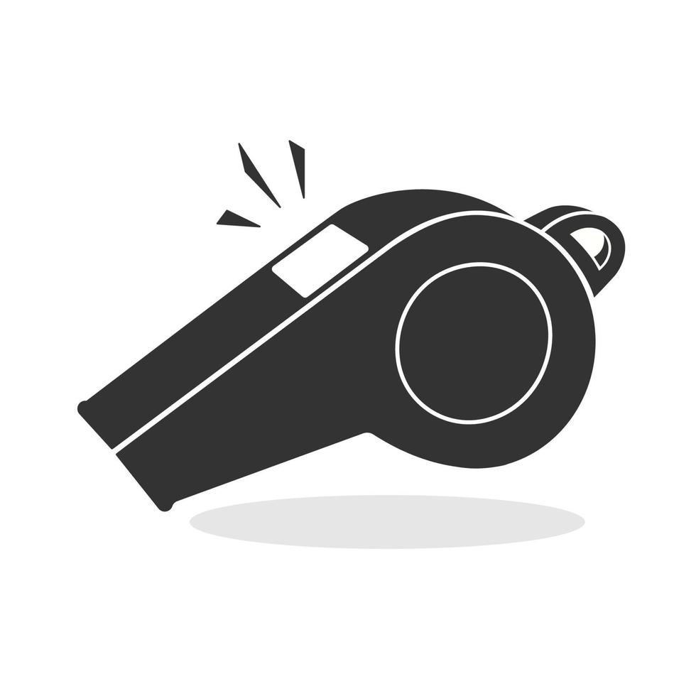 Referee whistle icon isolated flat design vector illustration.