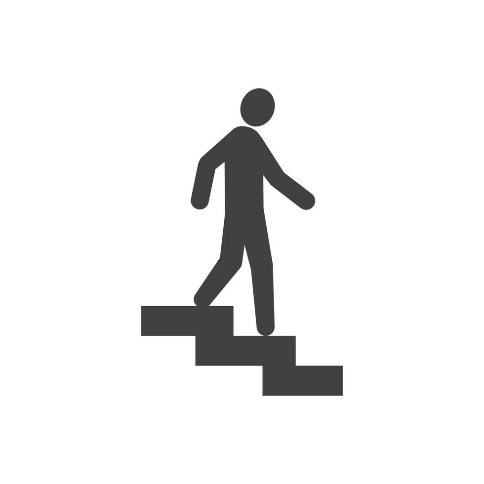 Step down icon isolated flat design vector illustration.