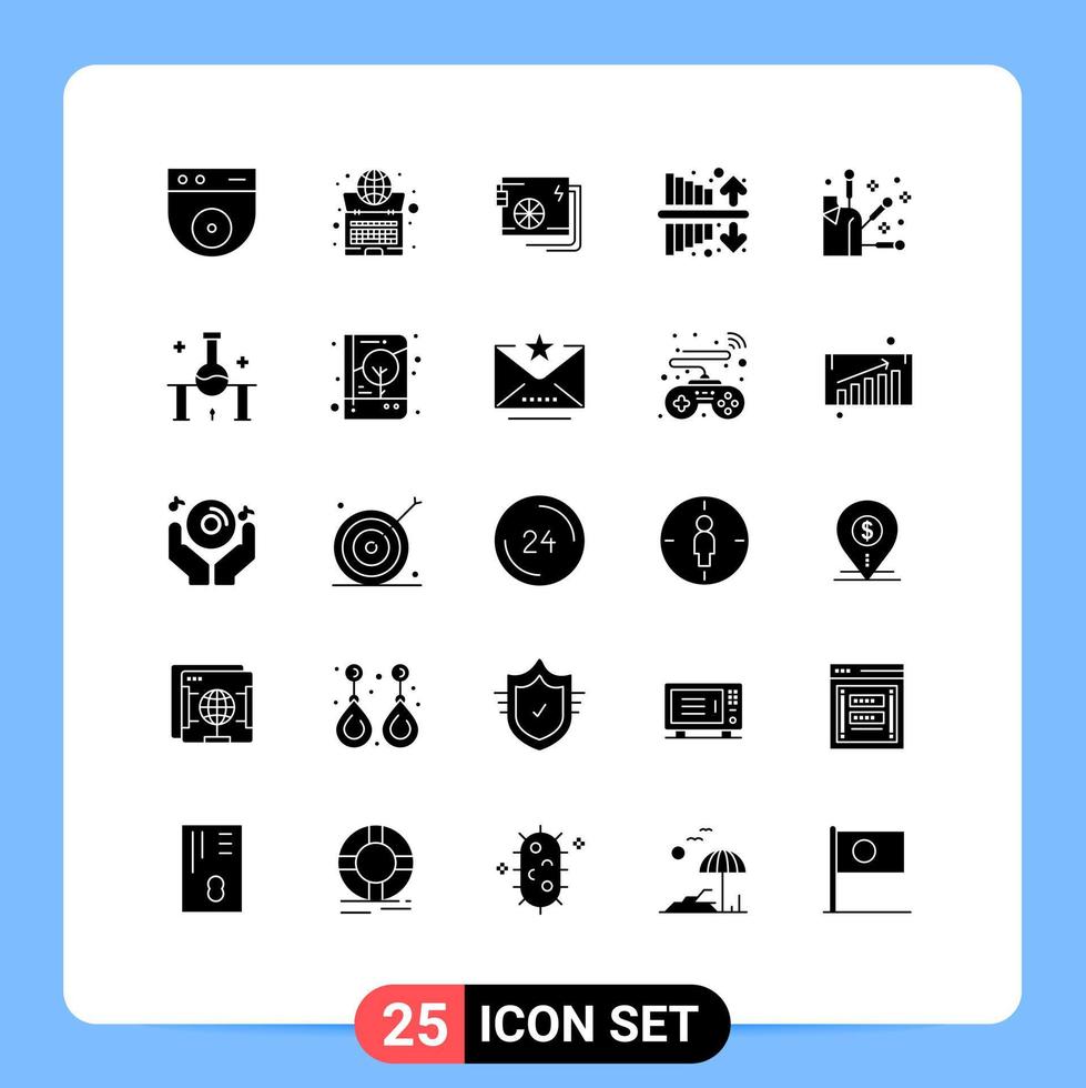 Universal Icon Symbols Group of 25 Modern Solid Glyphs of acupuncture investment ac income supply Editable Vector Design Elements