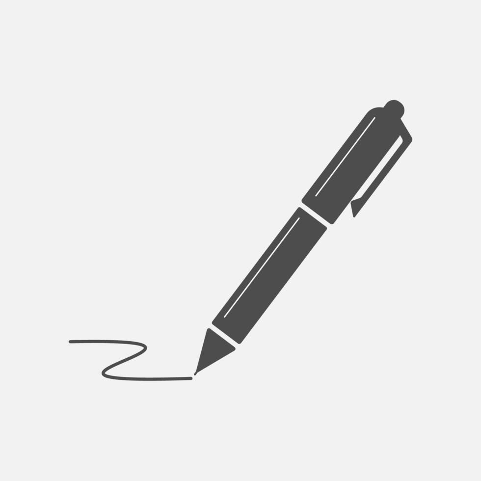 Pen icon isolated flat design vector illustration.