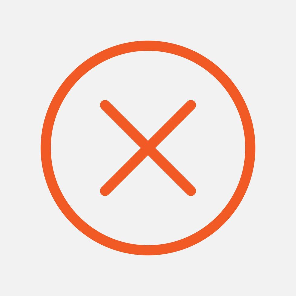 Cross mark or wrong icon isolated flat design vector illustration.