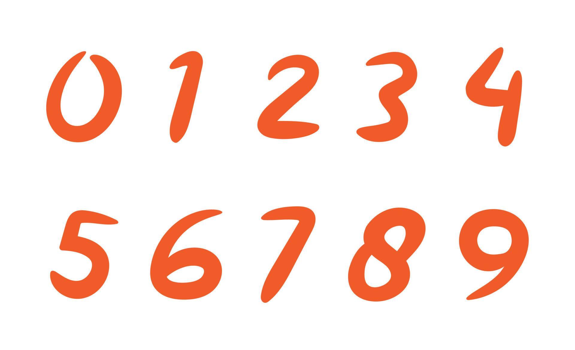 Set of red numbers icon vector illustration. 16267889 Vector Art at