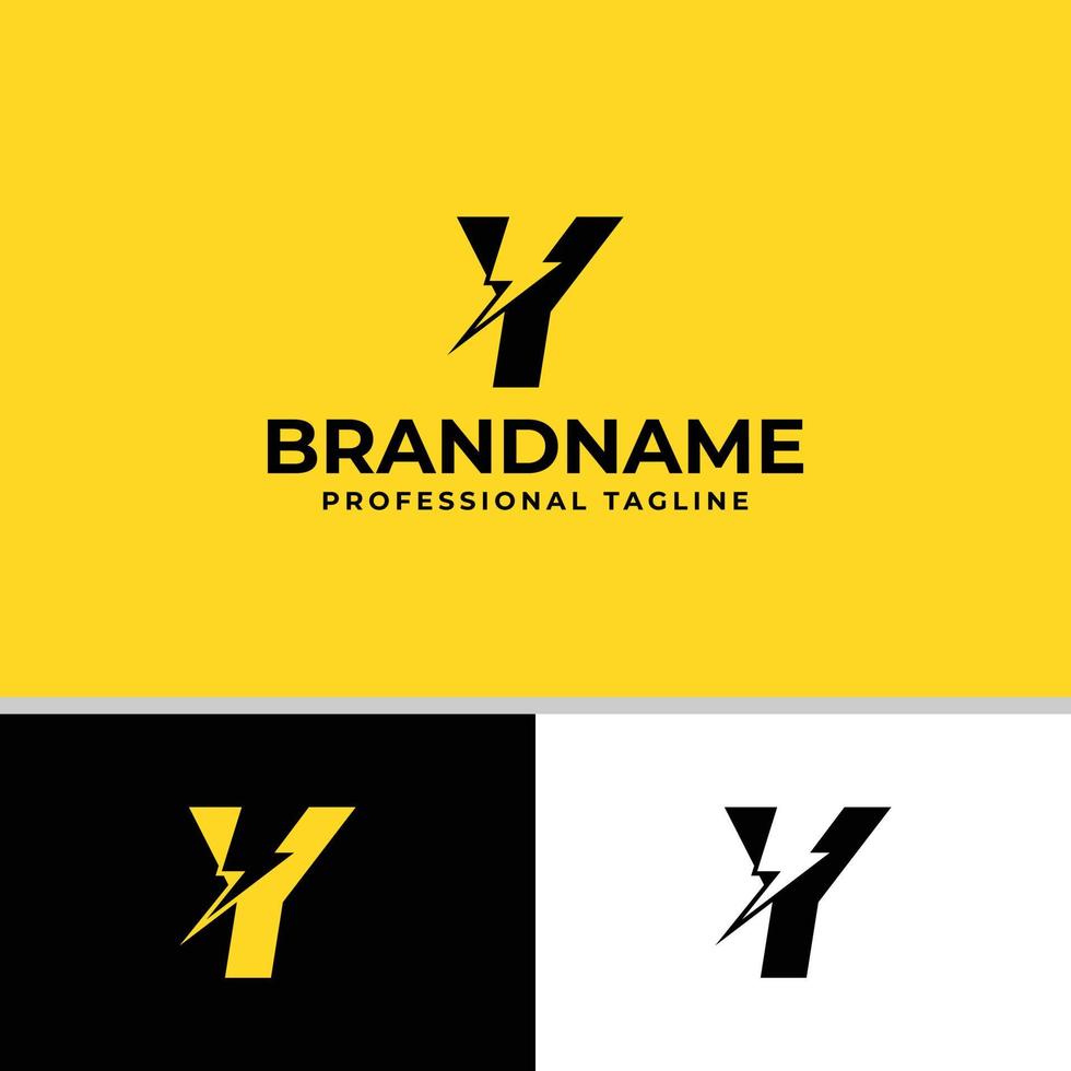 Letter Y Bolt Logo, suitable for any business related to electricity with Y initials. vector