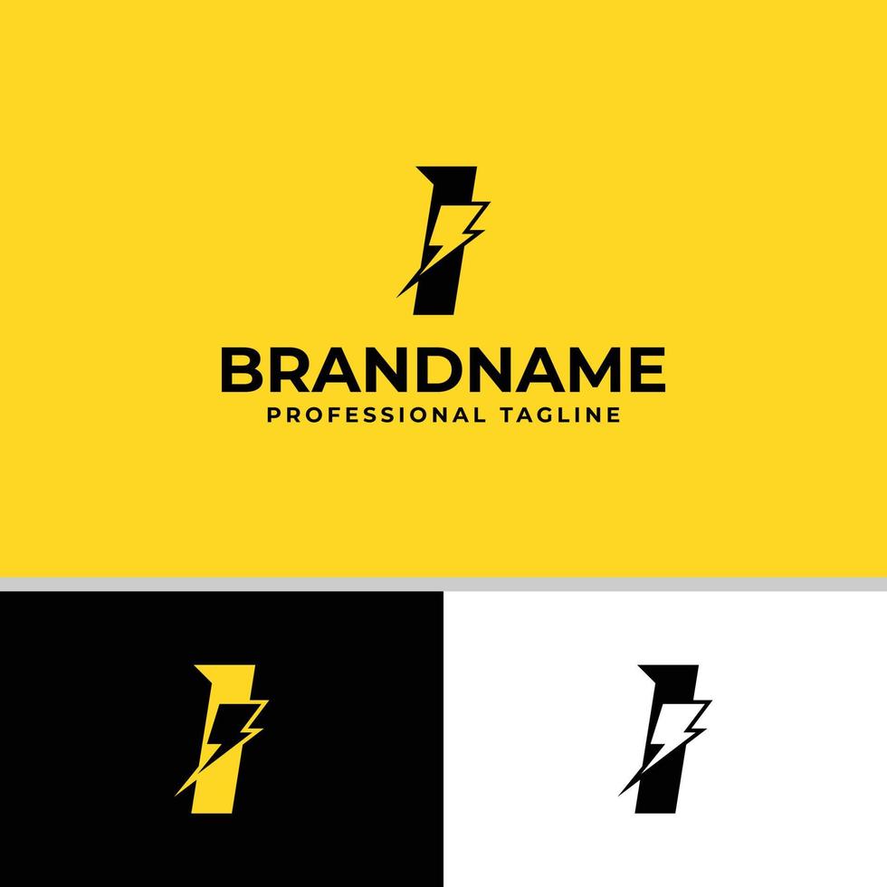 Letter I Bolt Logo, suitable for any business related to electricity with I initials. vector