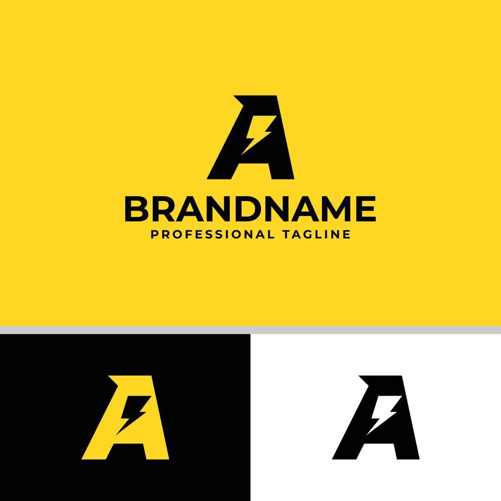 Letter A Bolt Logo, suitable for any business related to electricity with A initials. vector