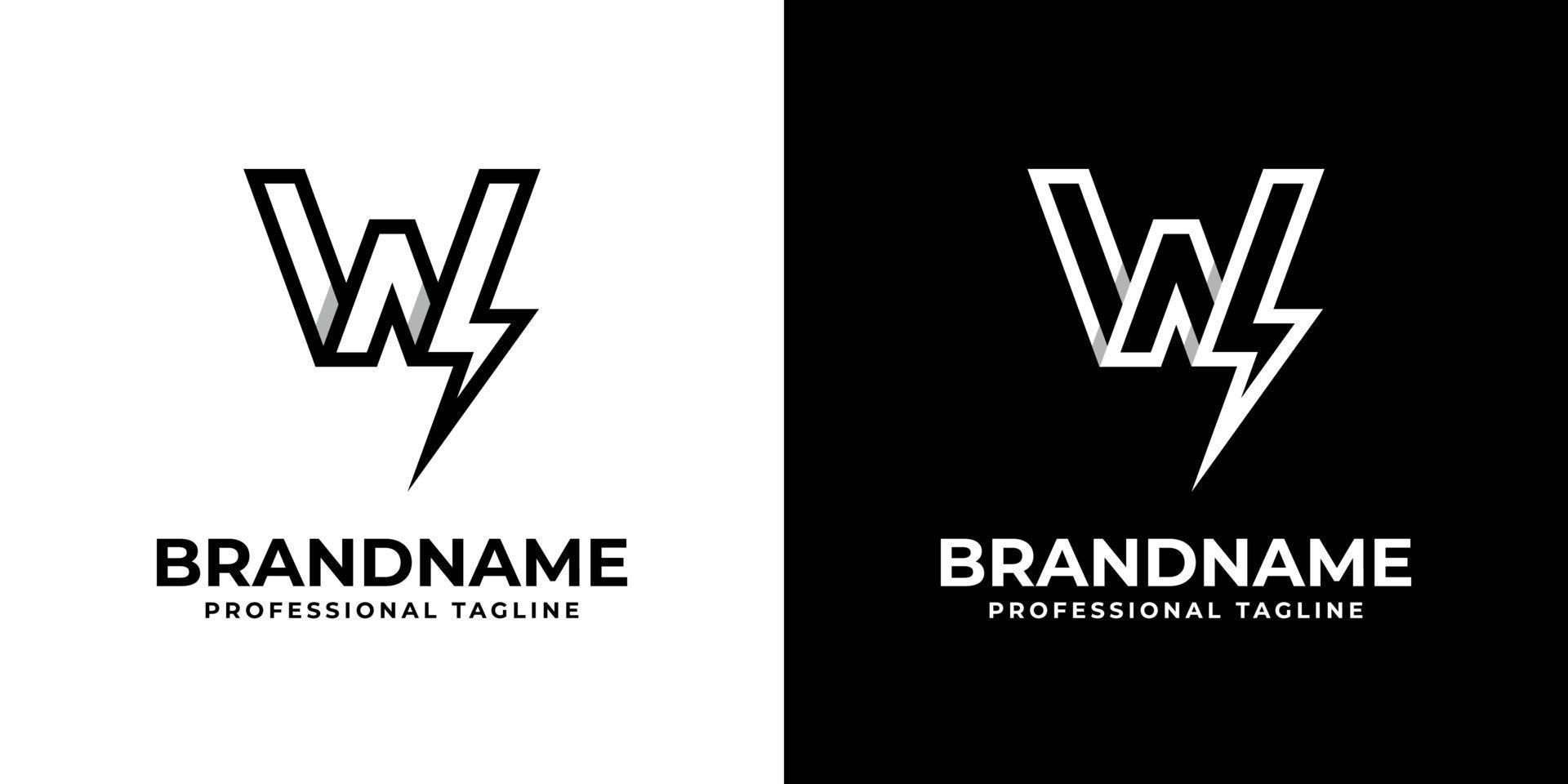 Letter W Power Logo, suitable for any business related to power or electricity with W initials. vector