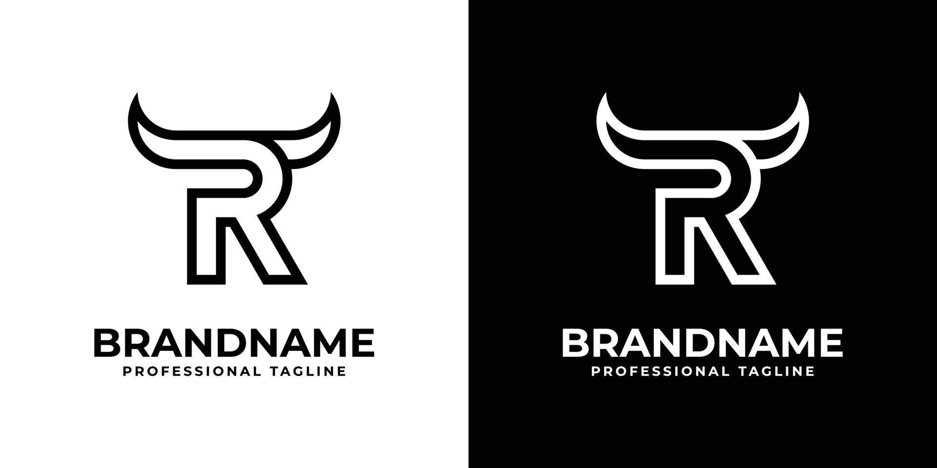 Letter R Bull Logo, suitable for any business related to bull with R initials. vector